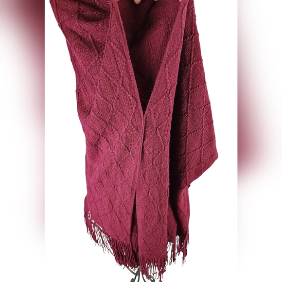 NWT Style & Co casual burgundy knit poncho one size - Picture 5 of 8